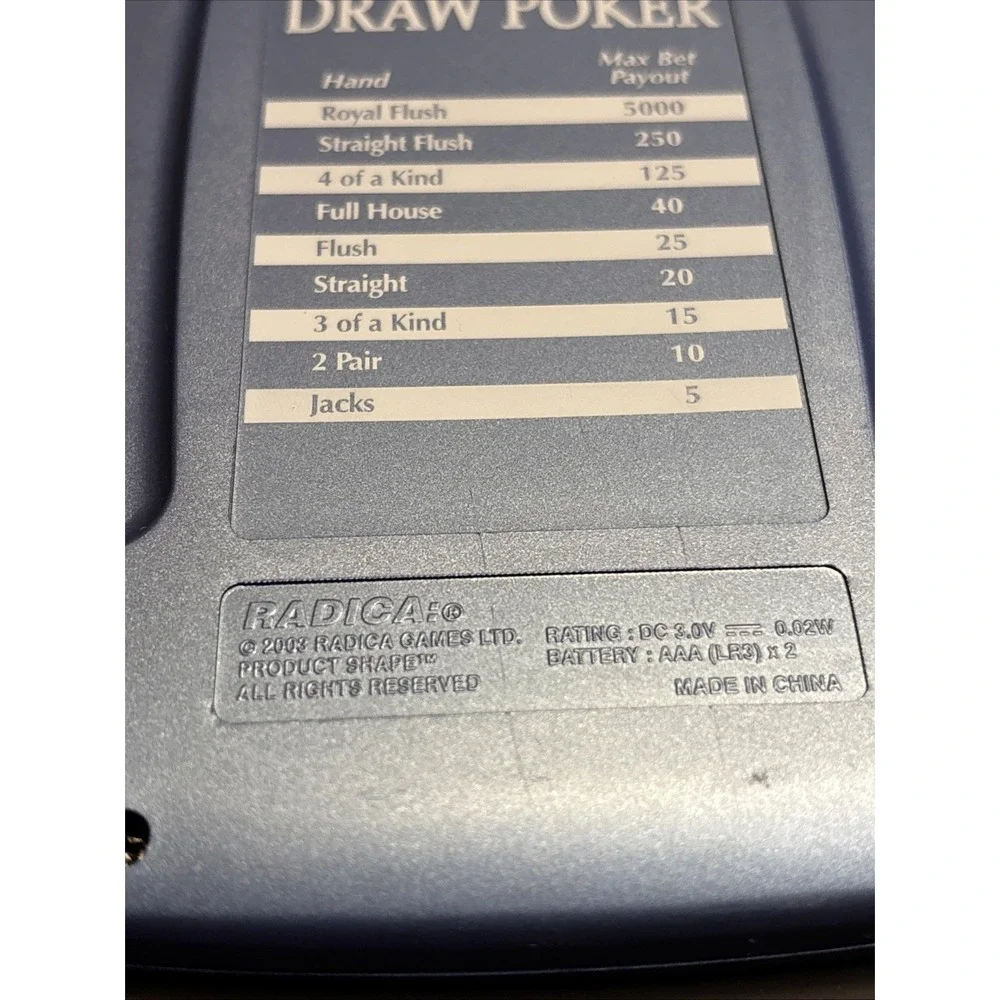 Lot 2 Handheld Electronic Poker Games Radica Draw Poker WSOP Texas Hold'em